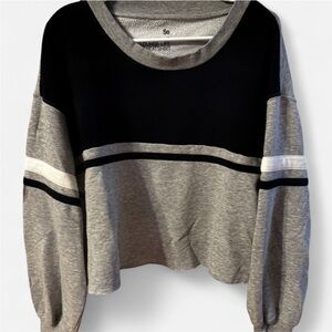 Black and Gray Colorblock Sweatshirt